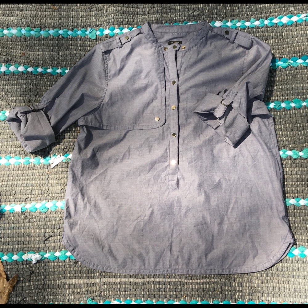 Ann Taylor convertible cotton shirt NWOT - Picture 1 of 7